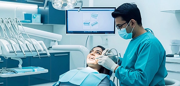 Orthodontic dental braces treatment for tooth alignment